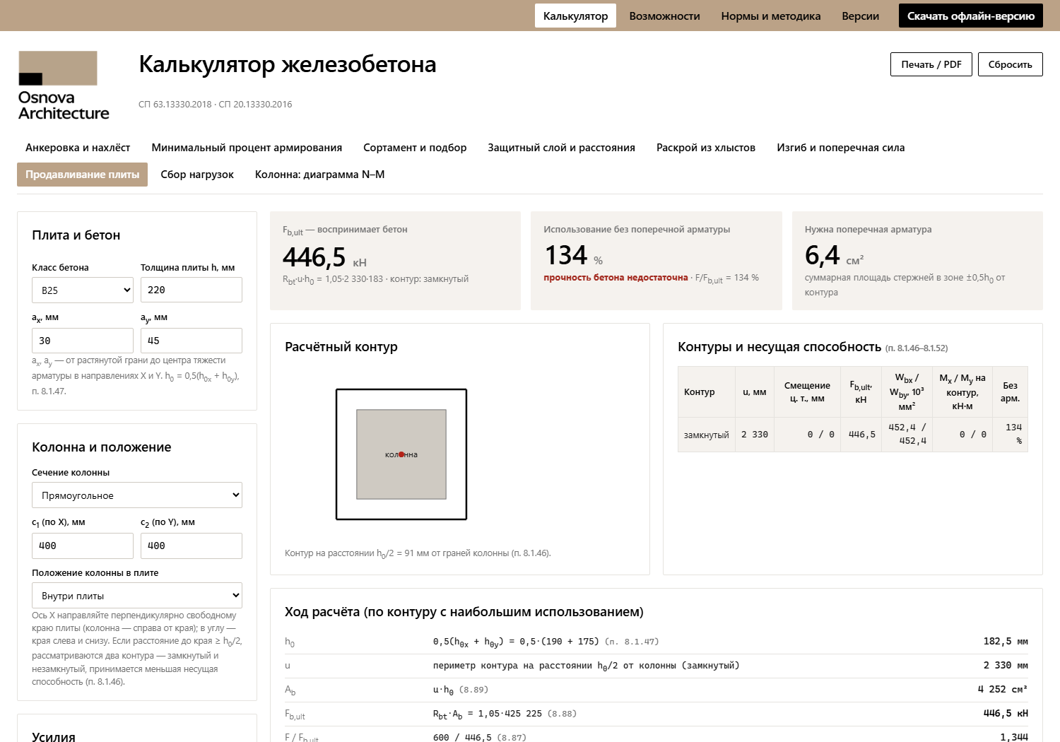 Продавливание плиты